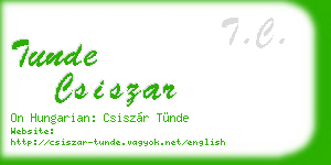 tunde csiszar business card